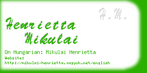 henrietta mikulai business card